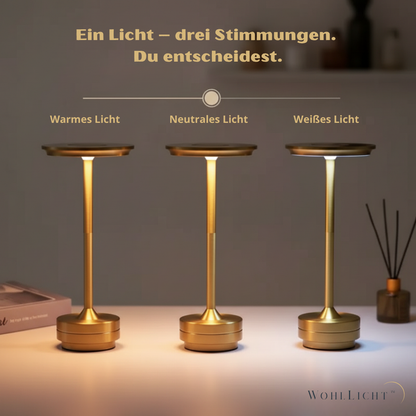 WohlLicht™ – Zeitlose kabellose Tischlampe mit Touch-Funktion
