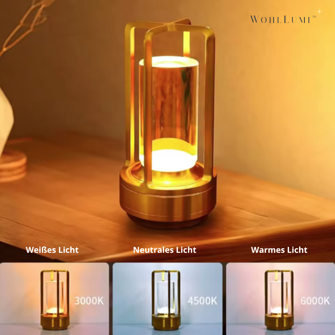 WohlLumi™ – Kristallklare kabellose Tischlampe für sofortige Wohlfühl-Atmosphäre