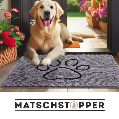 MatschStopper – entwickelt für Hundepfoten und Familienböden.