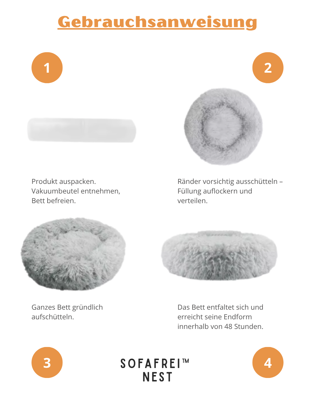 SofaFrei™ Nest – das Donutbett, das Ihr kleiner bis mittelgroßer Hund von selbst wählt.