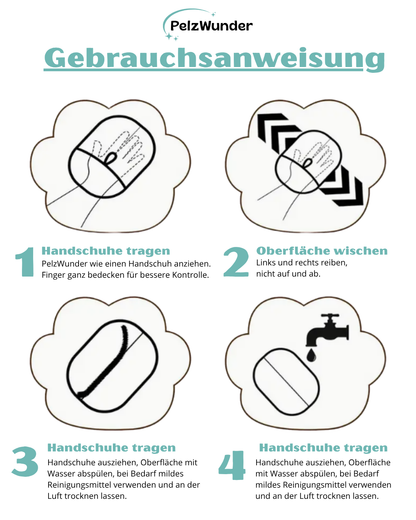 PelzWunder - Elektrostatisch Enthaarungshandschuhe für Haustiere