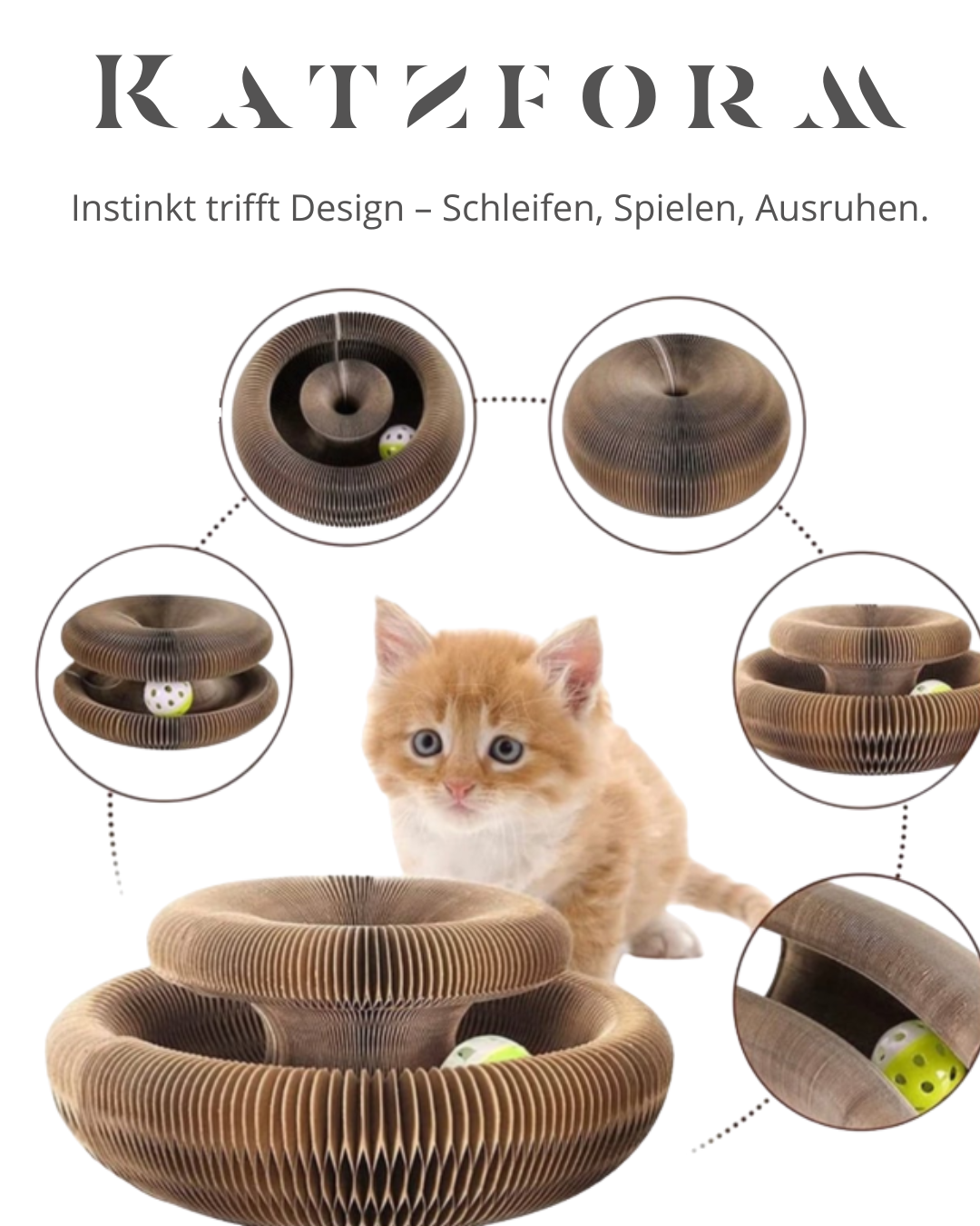 Katzform - Minimalistisches Kratzmöbel für Harmonie zwischen Katze und Zuhause.