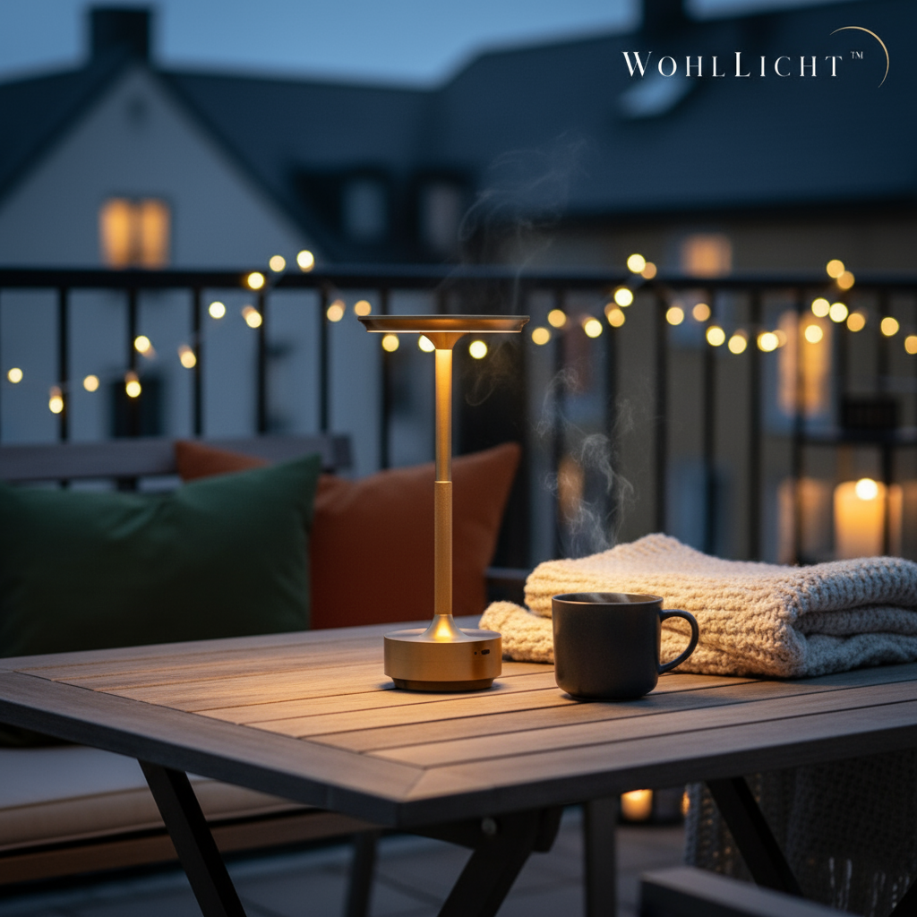 WohlLicht™ – Zeitlose kabellose Tischlampe mit Touch-Funktion