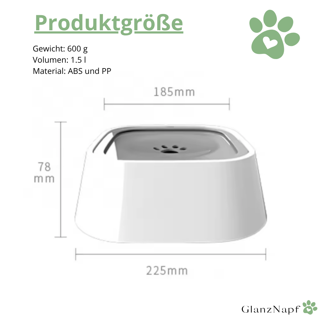 GlanzNapf – Der spritzfreie Trinknapf, der Ihren Boden trocken und Ihren Hund gesund hält.