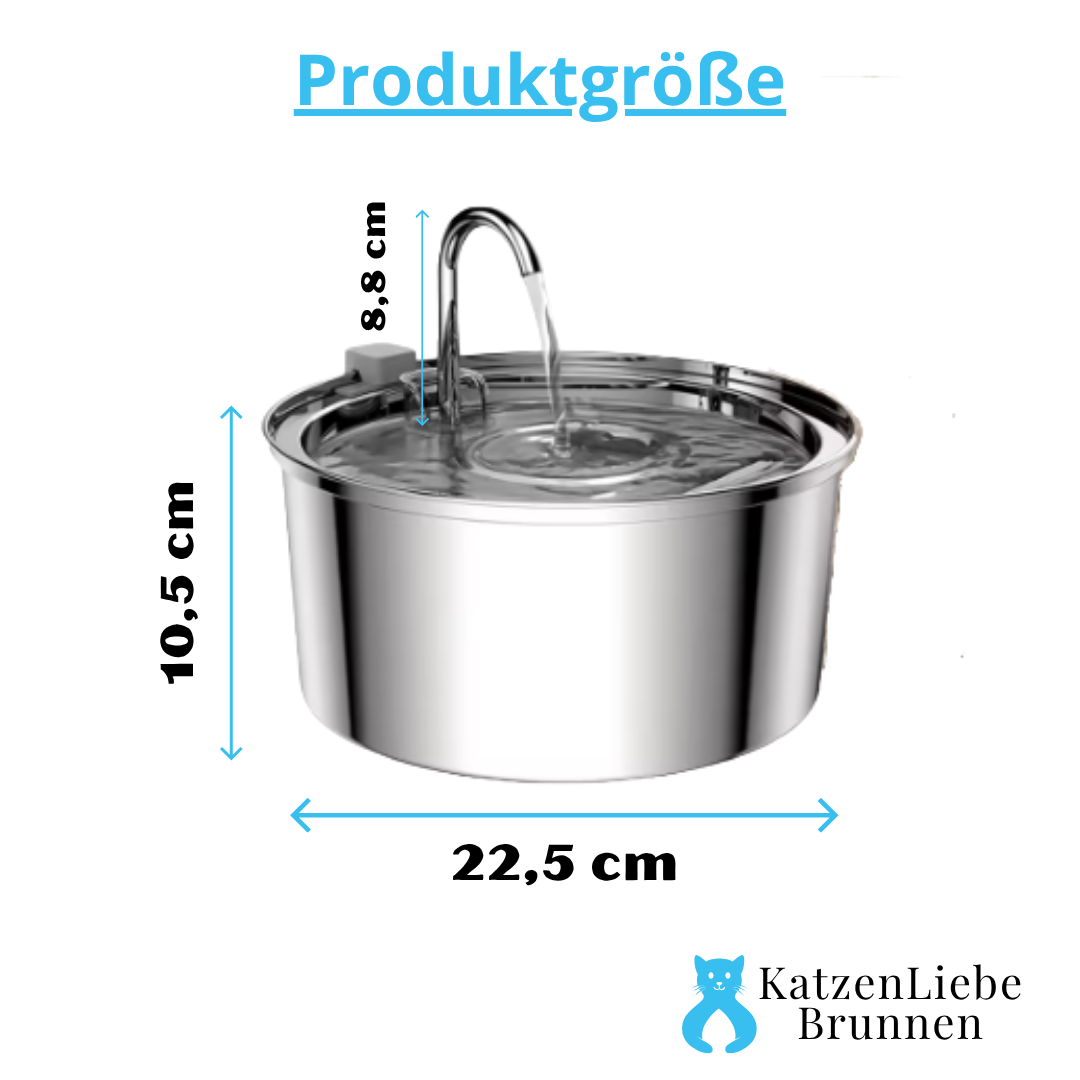 KatzenLiebe Brunnen – leiser Edelstahl-Trinkbrunnen für gesunde & glückliche Katzen