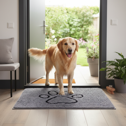 MatschStopper – entwickelt für Hundepfoten und Familienböden.