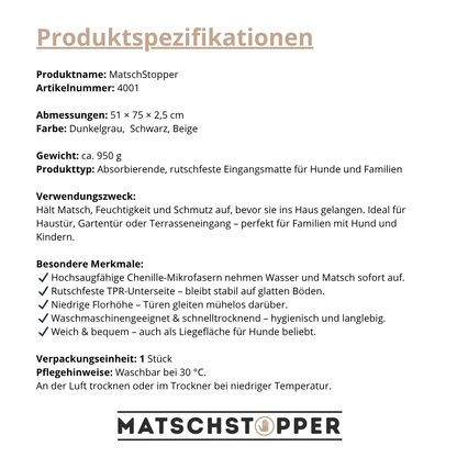 MatschStopper – entwickelt für Hundepfoten und Familienböden.
