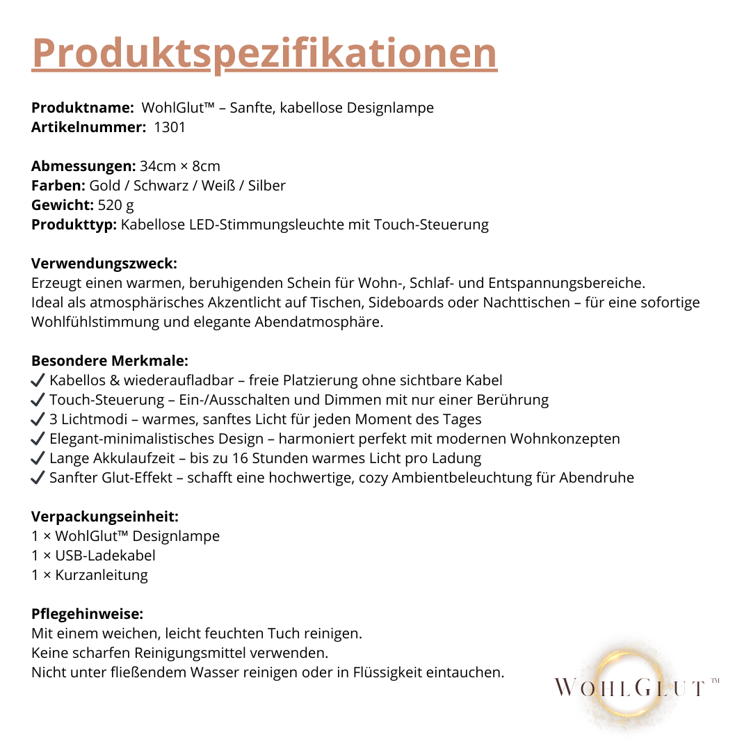 WohlGlut™ - Der sanfte Schein, den Ihr Abend verdient.
