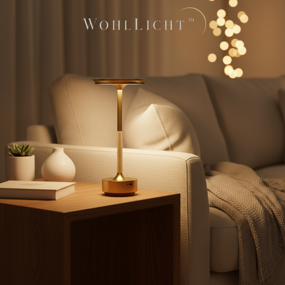 WohlLicht™ – Zeitlose kabellose Tischlampe mit Touch-Funktion