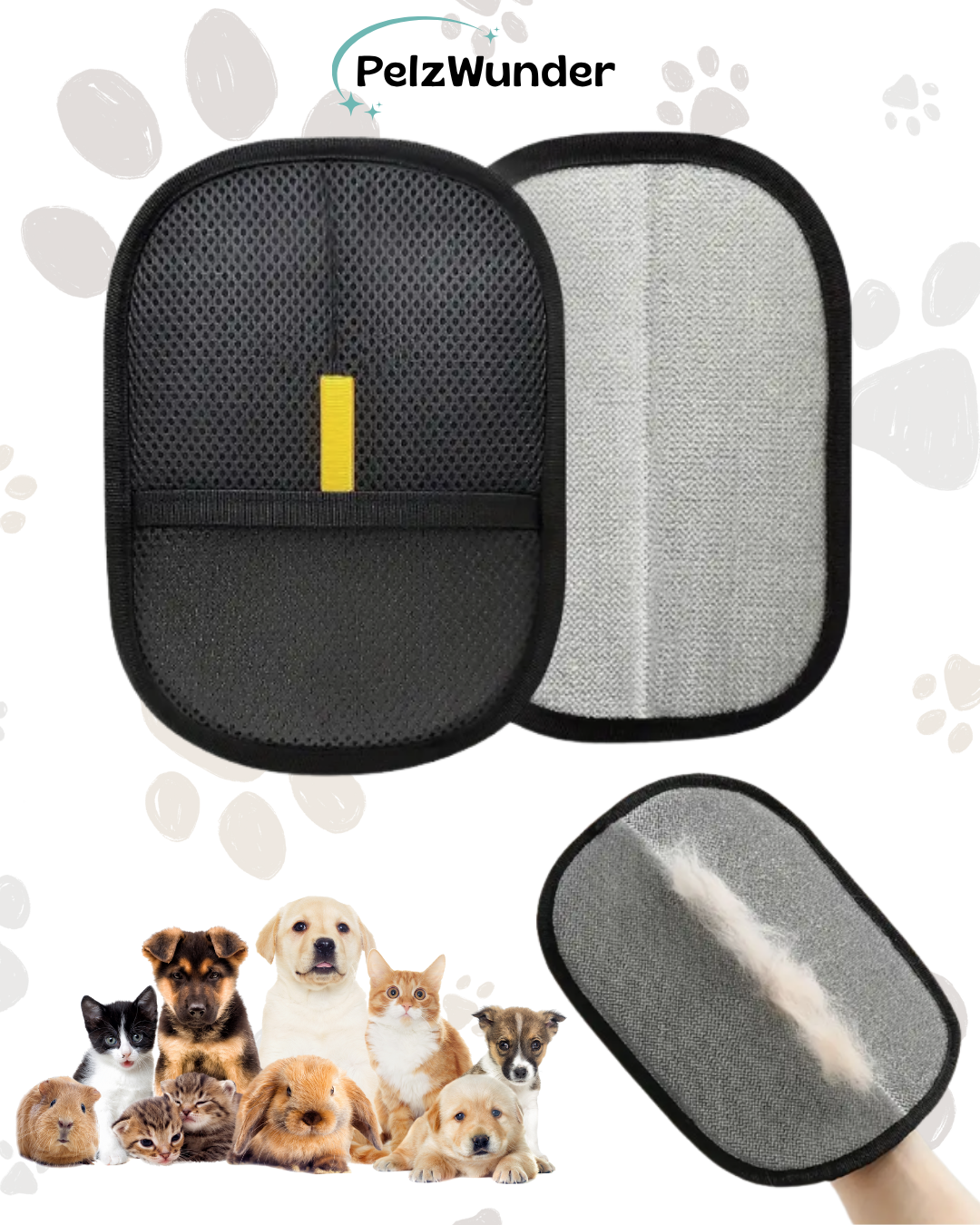 PelzWunder - Elektrostatisch Enthaarungshandschuhe für Haustiere