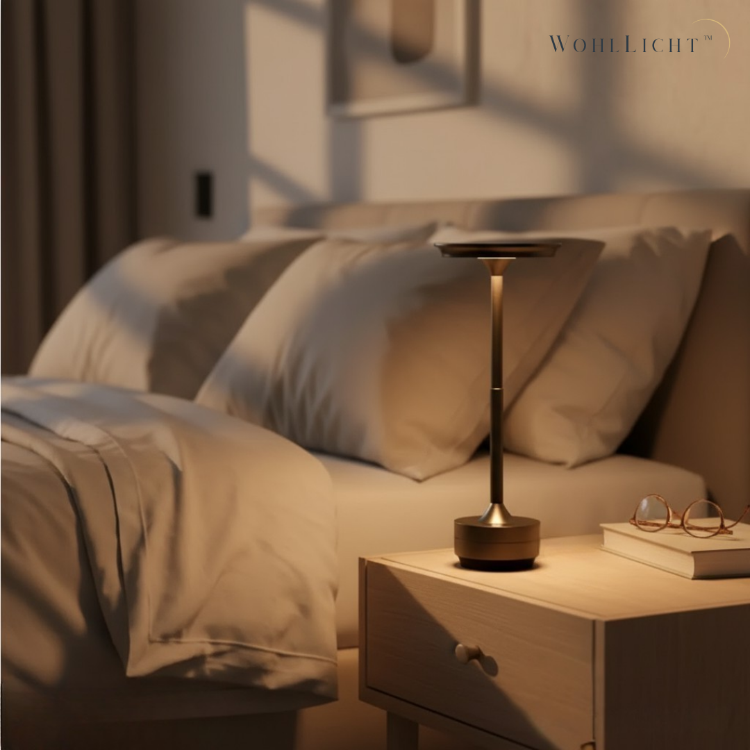 WohlLicht™ – Zeitlose kabellose Tischlampe mit Touch-Funktion